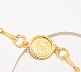 David Markstein Gold Tone Sterling Silver Lira Coin Equestrian Bracelet Avg